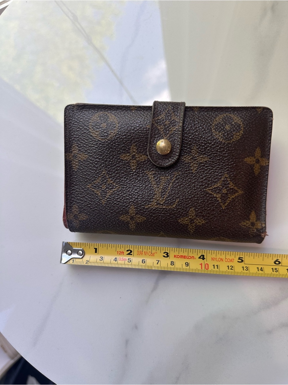 VINTAGE LOUIS VUITTON LV Monogram Brown Canvas Kisslock Wallet Brass Gold - Picture 14 of 16